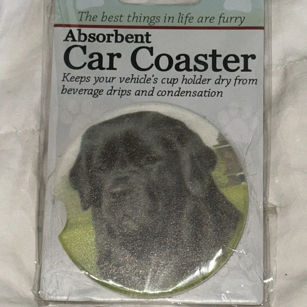 Newfoundland Dog Black Absorbant car coaster‎ NEW E & S Pets Brand